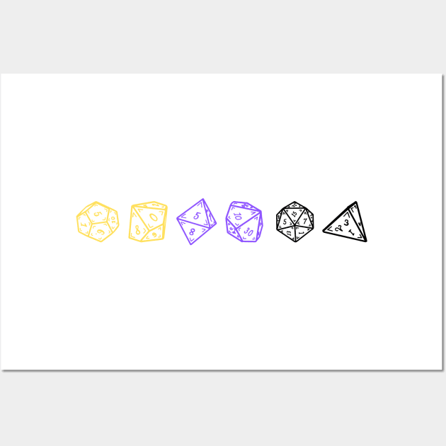 Non-binary DND Dice Set Wall Art by Likeable Design